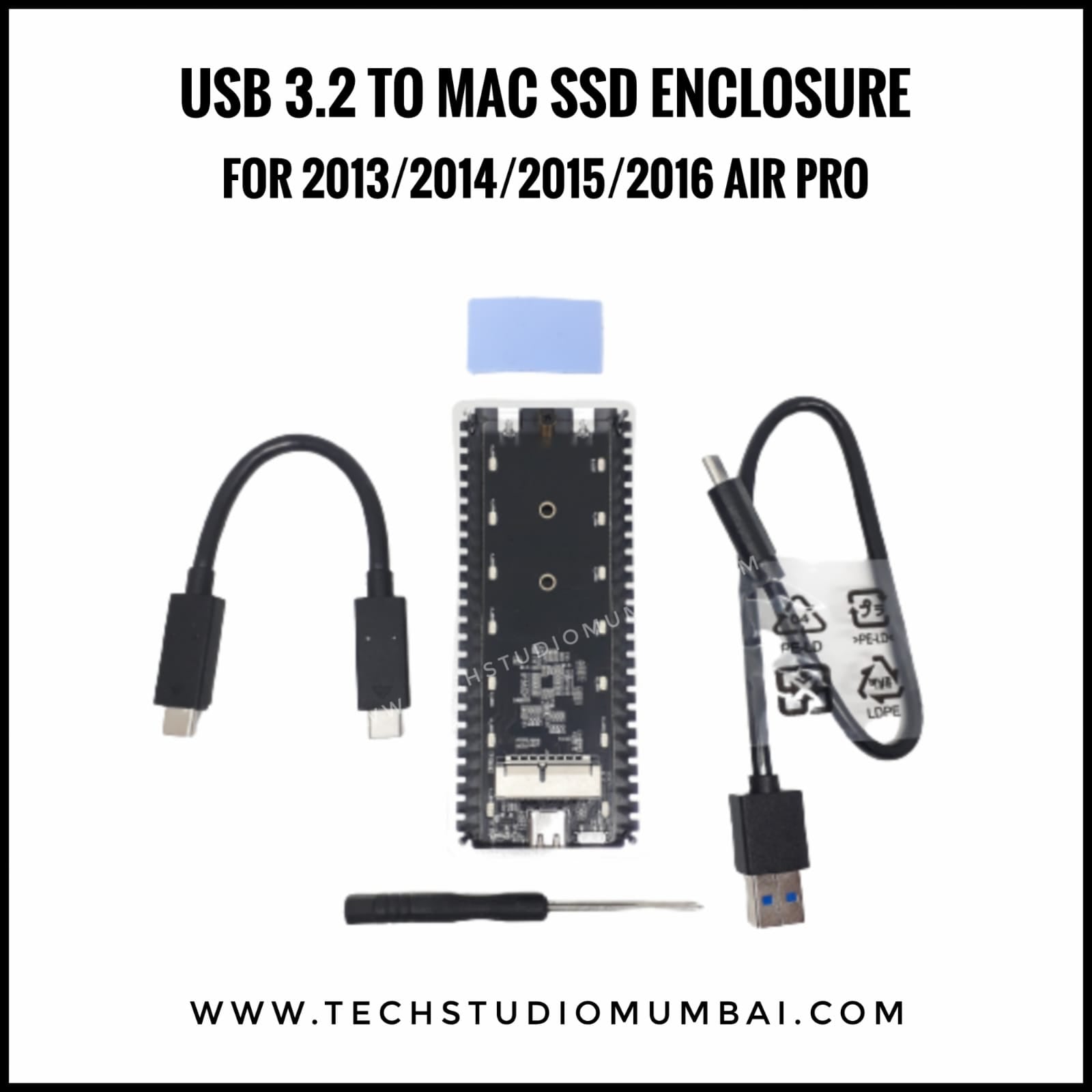 USB 3.2 to MAC SSD Enclosure for MAC 2013/2014/2015/2016 AIR PRO