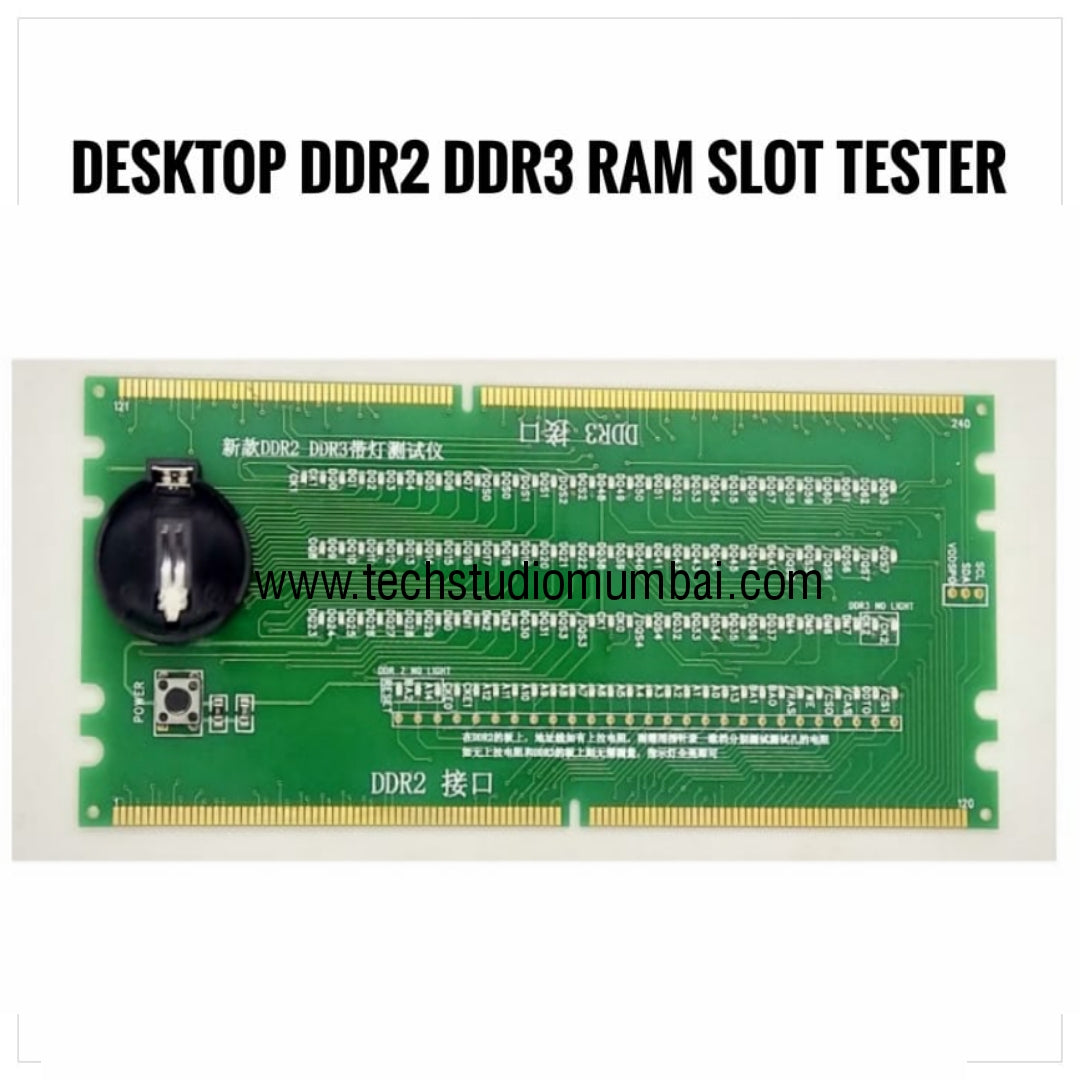 Desktop DDR2+3 RAM Memorry Slot Tester Analyzer Test Card with LED Light