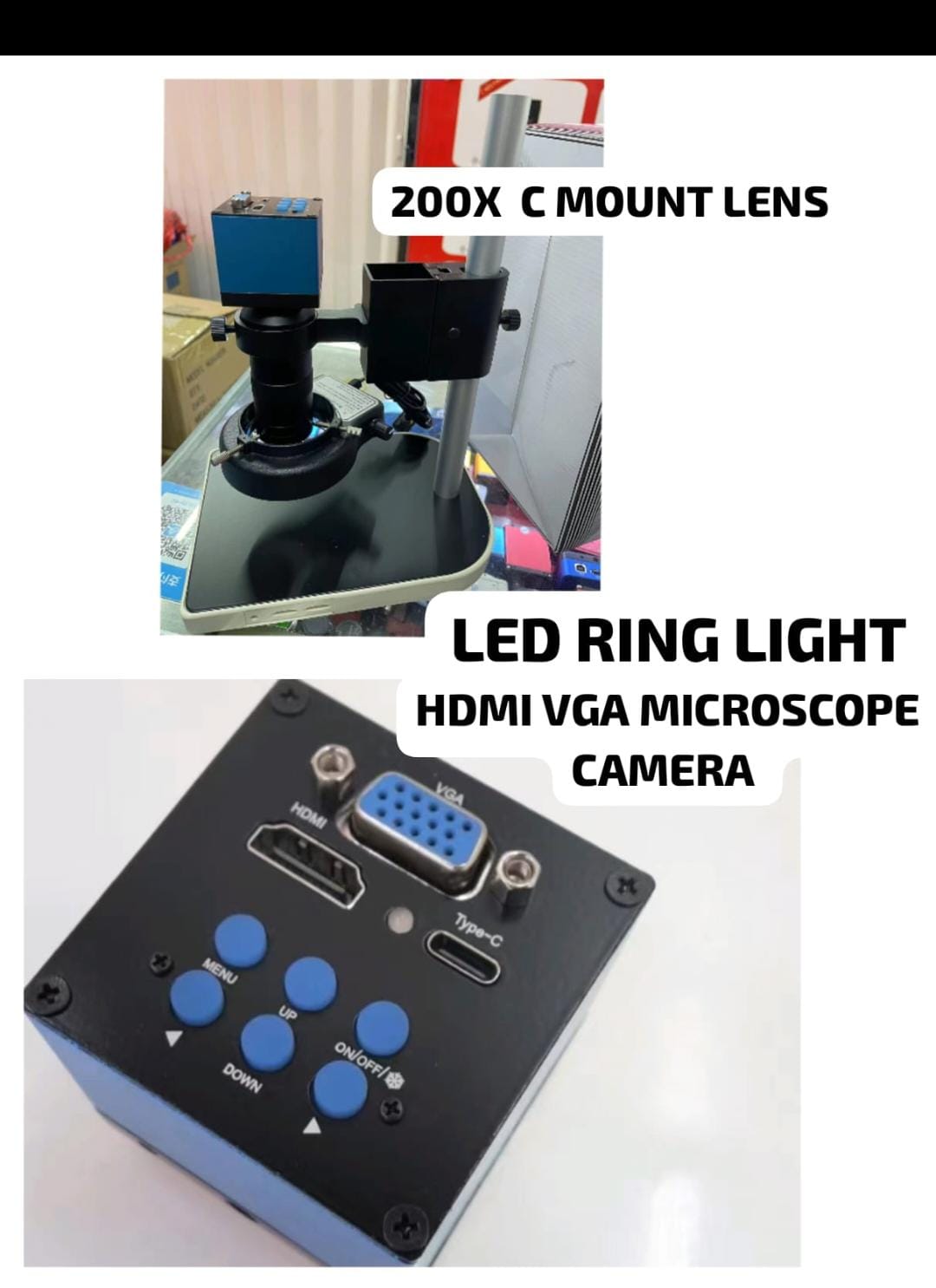 Microscope with 120X Mount Lens and 13MP Camera