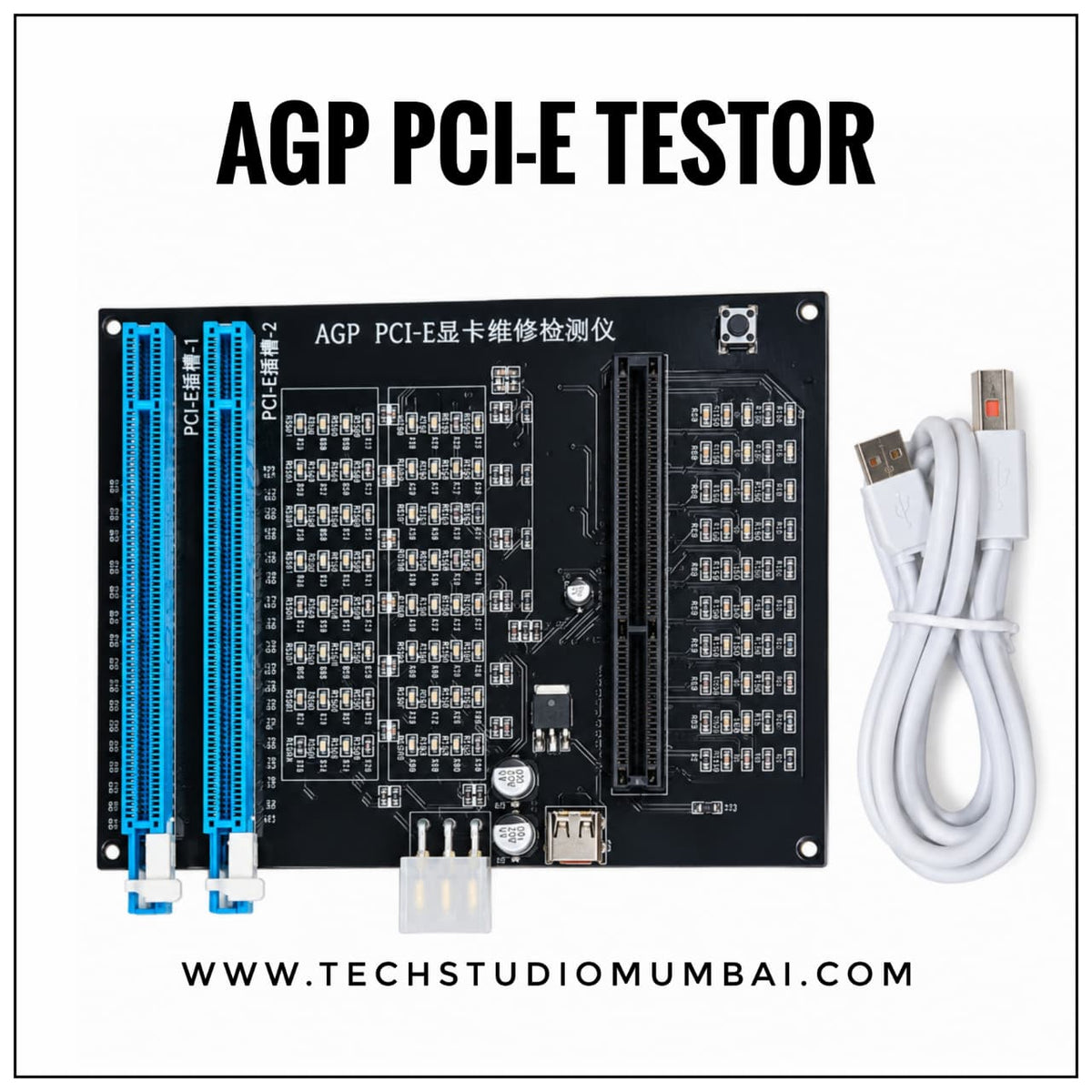 Graphics Card Diagnostic Analyzer Tester Light with AGP PCI E Purpose Display Video Graphics Card Tester for Detecting Faults