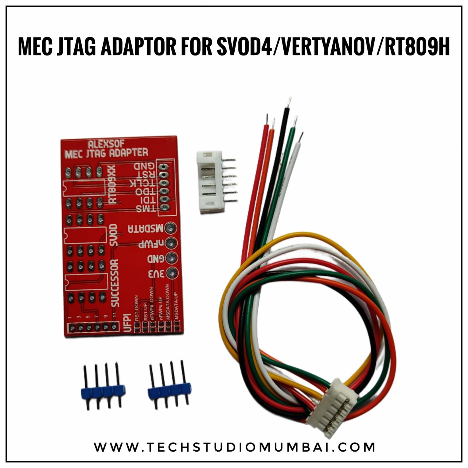 MEC JTAG Adapter supports multiple headers, making it compatible with various programmers such as SUCCESSOR, SVOD, RT809XX, and others
