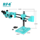 RF4 RF7050TVW Stereo Trinocular Microscope 7-50X Zooming Double Arm Boom Stand